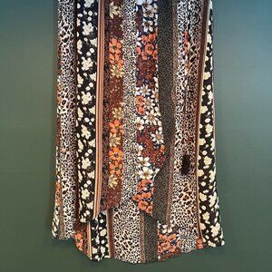 Cheetah and Floral faux wrap skirt